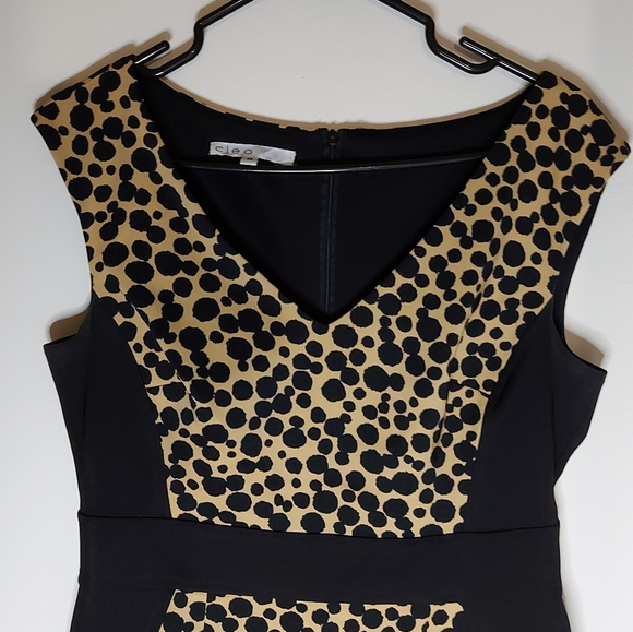 Cleo Spotted Black & Tan Dress - Picture 2 of 8